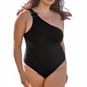 Summersalt | Ribbed Sidestroke one piece swimsuit | Tortise Shell detail | 14